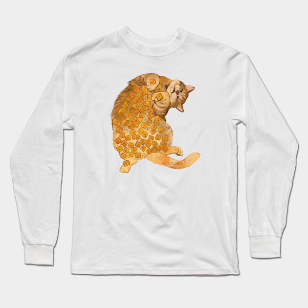 Cheesy Chonker Long Sleeve T-Shirt by Catwheezie